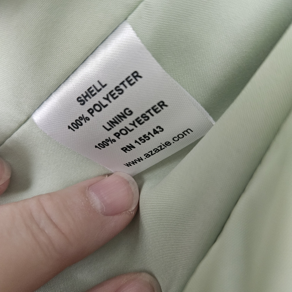 Azazie Maternity Dusty Sage Ruffle Sleeve Maxi Dress Size A14 - Picture 7 of 8